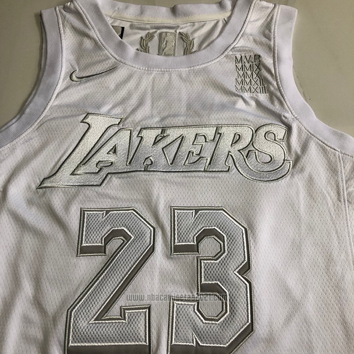 Camiseta Los Angeles Lakers LeBron James #23 MVP Blanco